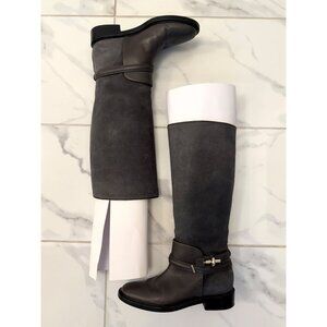 BALENCIAGA 273222 Brown suede & leather contrast riding boots sz 7.5